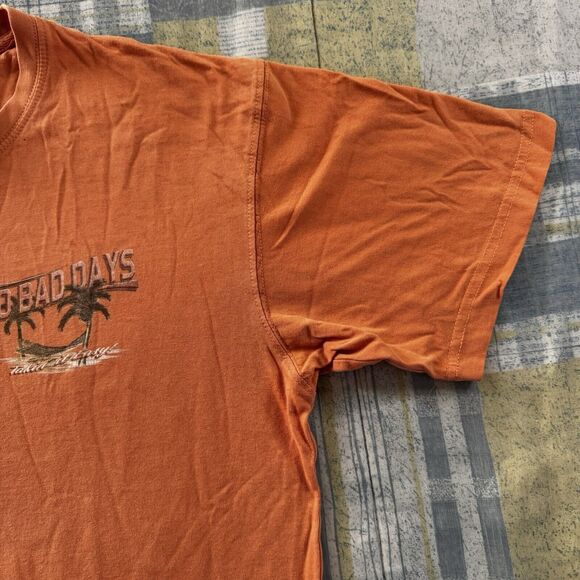 No Bad Days Orange Retro Positive Vibes Island Graphic Short Sleeve Men's Sz S - Picture 6 of 16